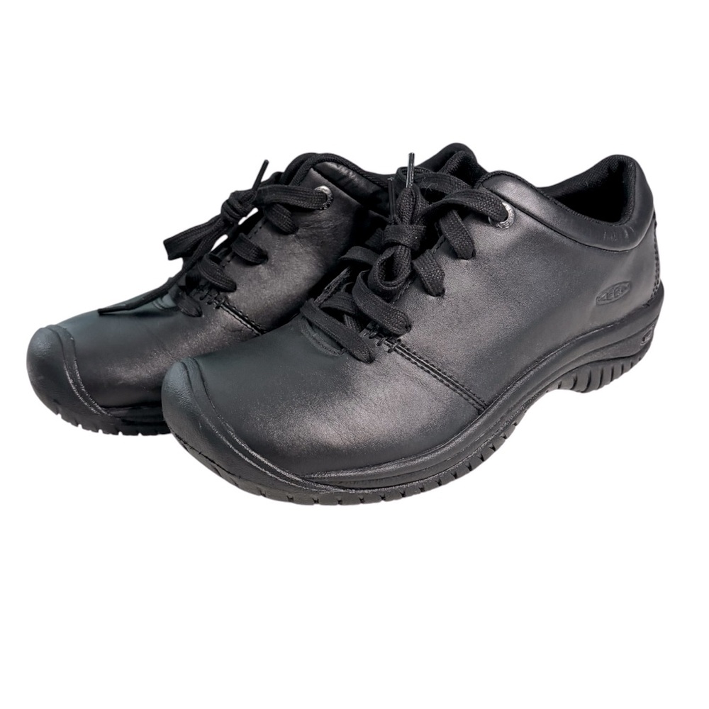 Keen Shoes PTC Oxford Water Resistant Plush Footbed Black Work Shoe Soft Toe